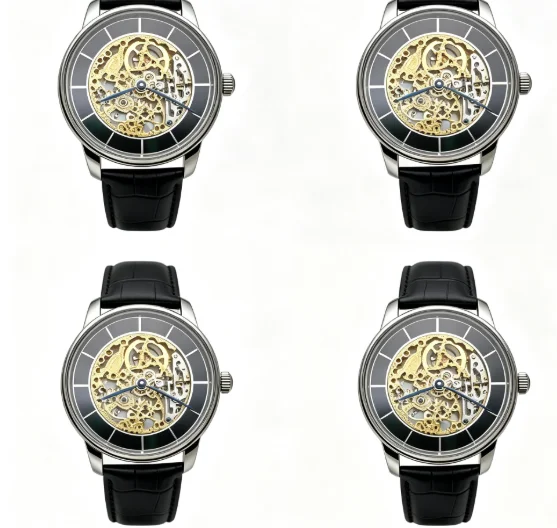 Black Dial, Fully Skeleton, Manual Mechanical Men's Watch