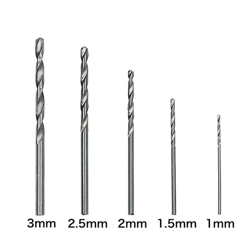 High Speed Steel 50pc Natural Color Small Twist Drill 1-3mm White Straight Shank Drill Bit Electric Drill DIY Woodwork Tool Set