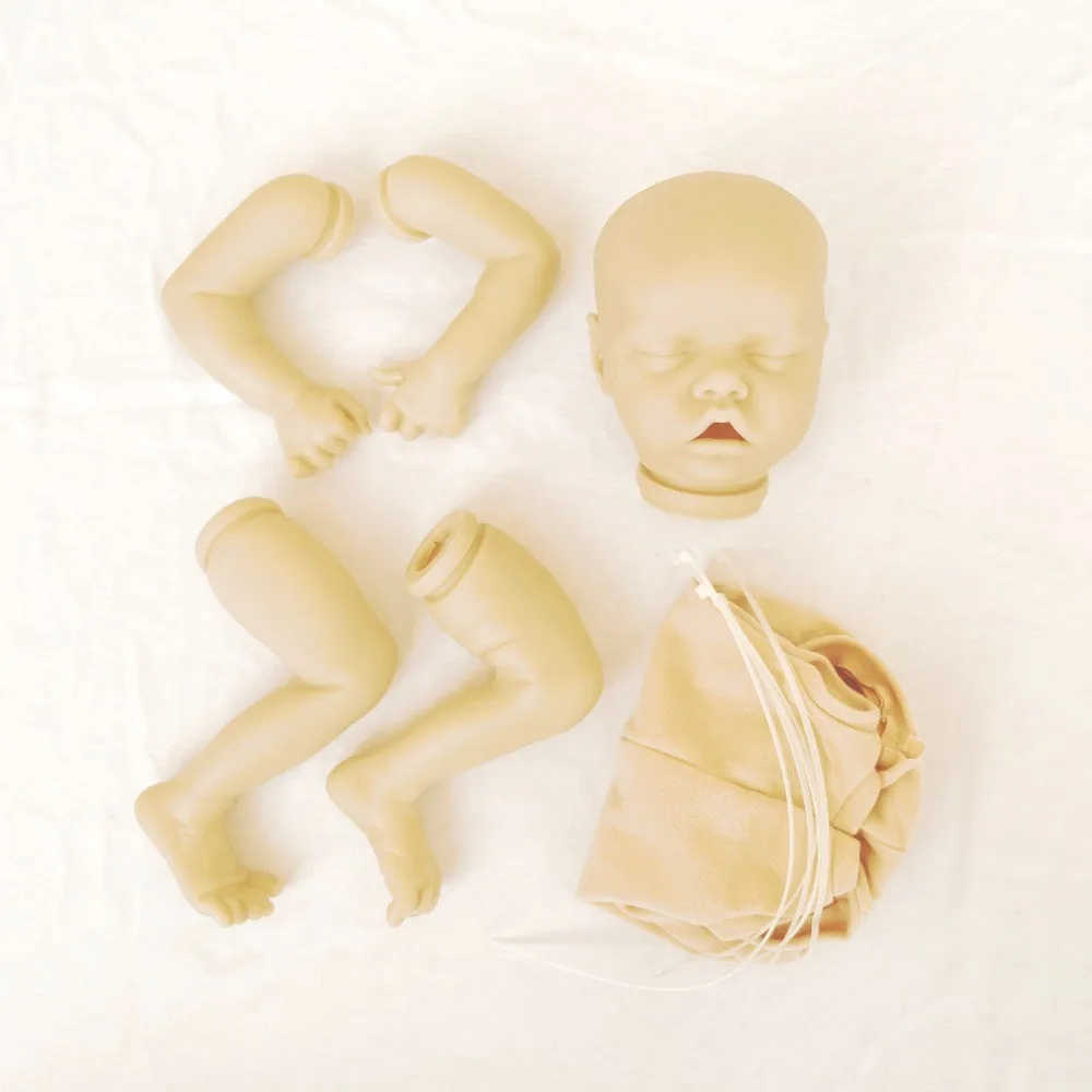 18inch TWIN B TWIN A bebe reborn de silicona DIY Kits Unpainted Unfinished Bebe Reborn Doll Molds Vinyl Kit With Cloth Body