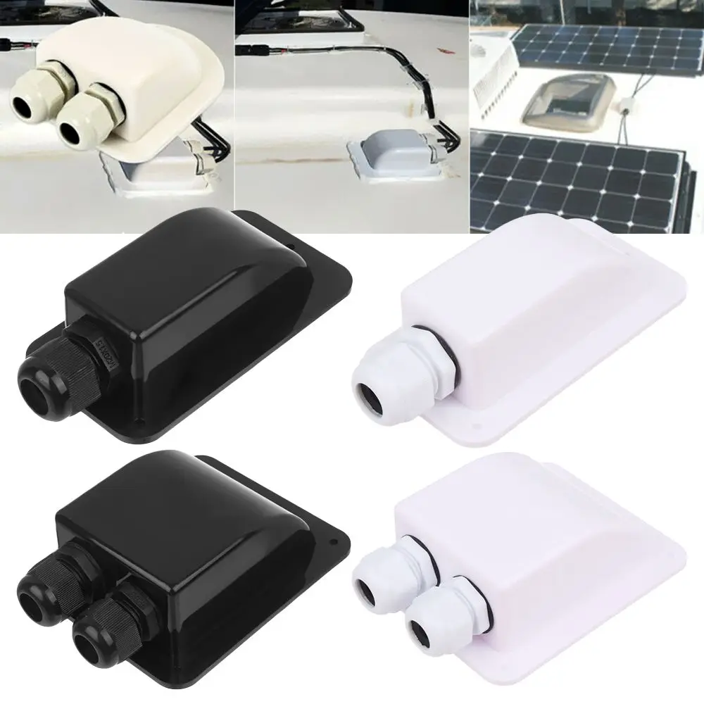 Durable Camper. Caravan Double/Single Ports Cable Entry Gland RV Roof Cable Box Solar Panel Terminal Block Case