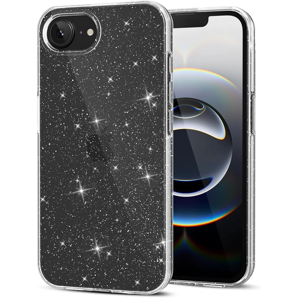 Glitzernde Transparente Handyhülle für iPhone 17E 16E 17 Air 16 Pro Max 15 Plus 14 13 Mini 12 11 17Pro - Niedliche Bling-Handyhülle für Frauen und Mädchen