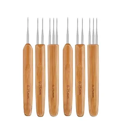 0.75MM needle size 6 pieces crochet hooks set hair braiding tools dreadlocks hair crocheting needles set