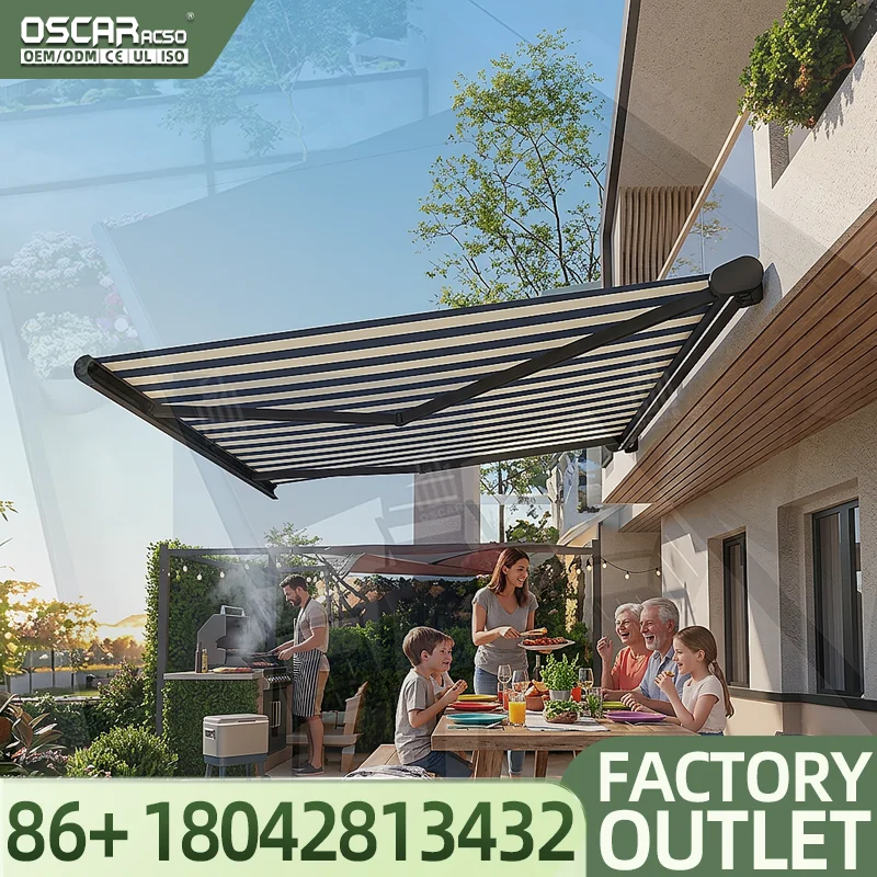 Wholesale Outdoor Motorised Waterproof  Canopy for Patio with Remote Control Ideal for Gardens and Outdoor Spaces Retractable Aw