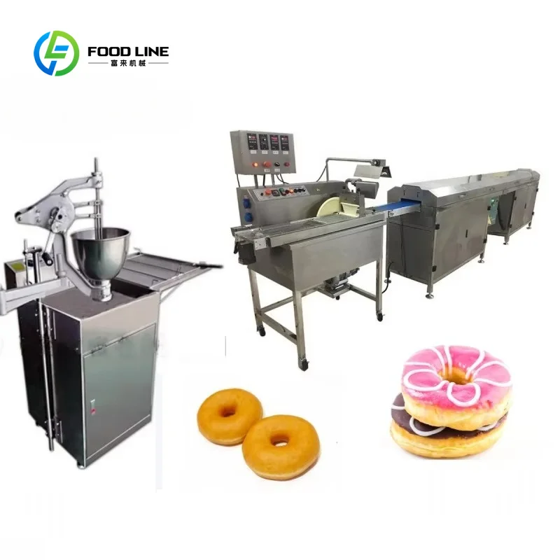 Customized Commercial Bakery Doughnut Glazing Filling Machine CE Certification Cake Donut Production Line