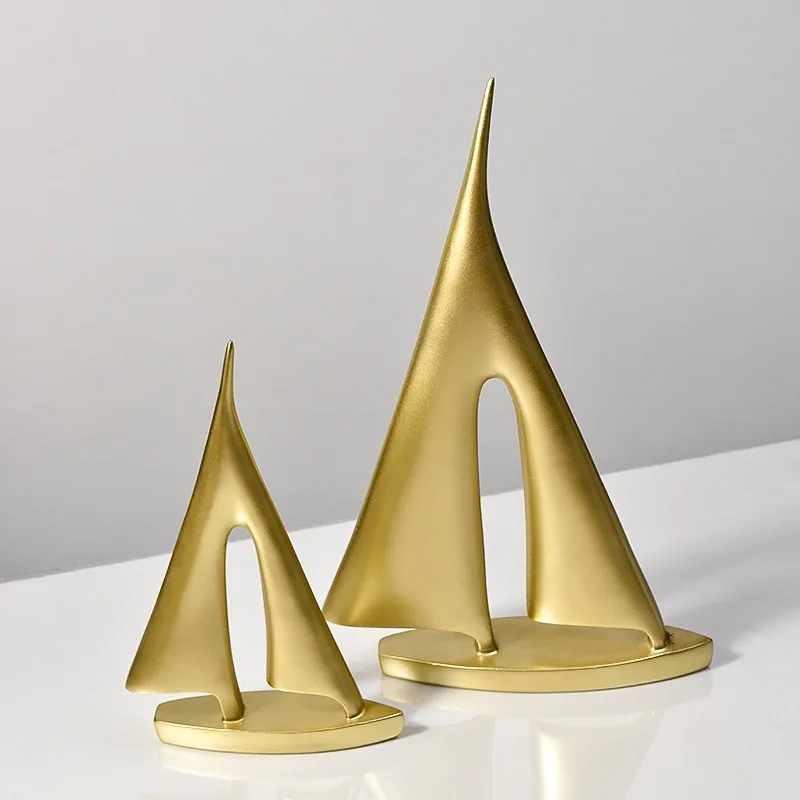Creative, Minimalist Sailboat Ornament: Smooth Sailing Living Room Decor—Exquisite, Niche Resin Artwork Home Decor