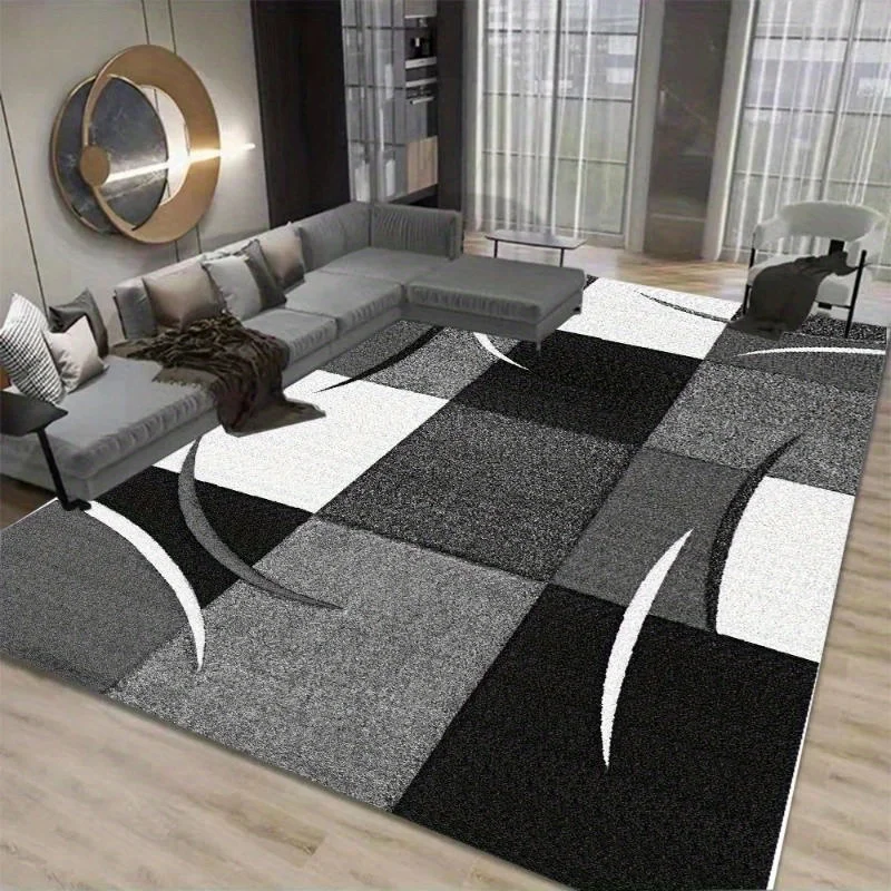VIKAMA Modern Abstract Living Room Carpet Non-Slip Easy Cleaning Bedroom Carpet Kitchen Porch Mat Home Decoration