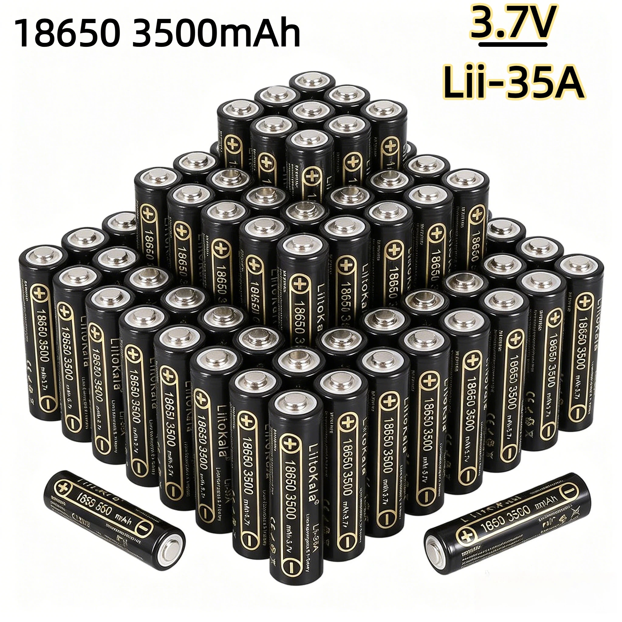 

1-100pcs 100% Original LiitoKala Lii-35A 18650 Battery 3.7V 3500mAh 10A Discharging Rechargeable for UAV
