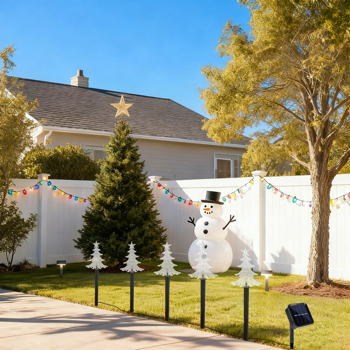 5 قطعة تعمل بالطاقة الشمسية أضواء مسار عيد الميلاد 8 طرق أضواء شجرة عيد الميلاد LED حديقة حصة أضواء للممشى ساحة الحديقة تزيين في العطلة