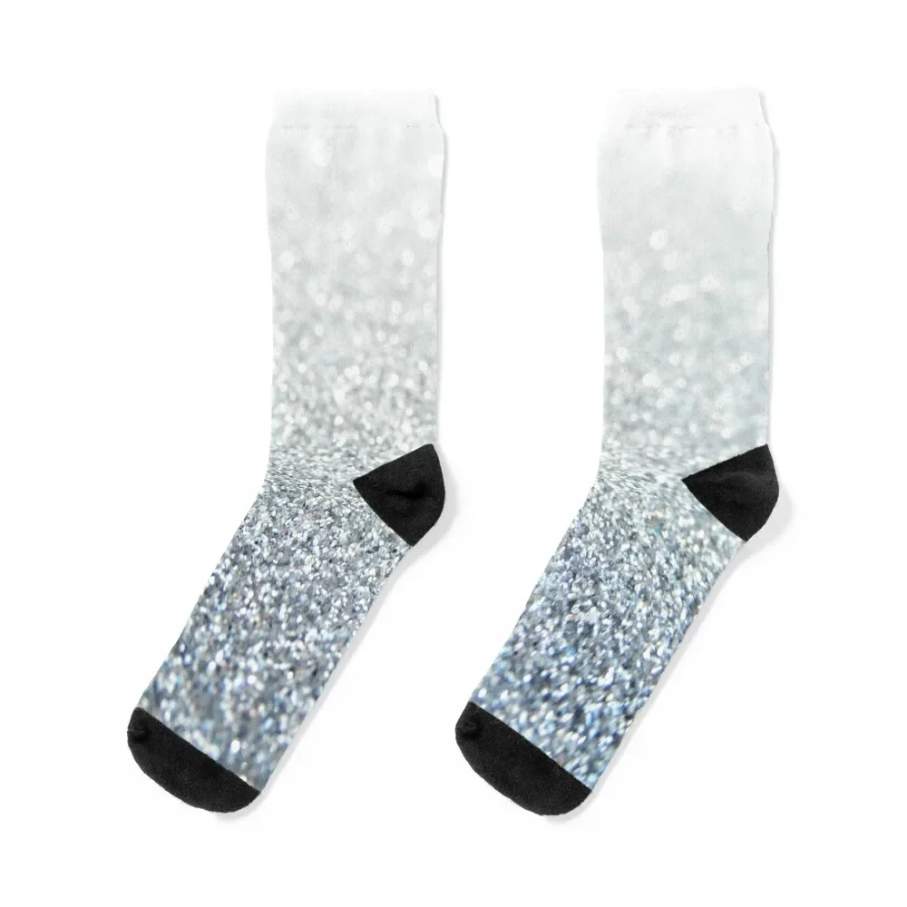 

Shiny Silver Glitter Socks Argentina Toe sports Woman Socks Men's