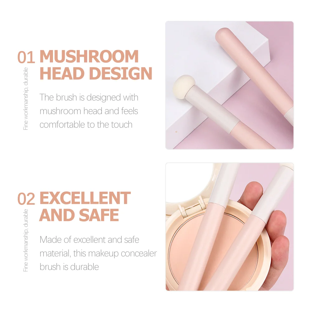 4 Pcs Eye Shadow Sponge Concealer Brush Miss Makeup Dry Wooden Handle Face Sponges for Foundation