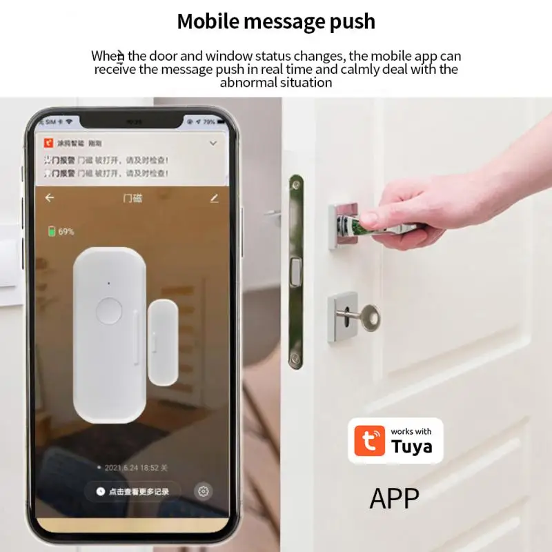 

Tuya WiFi Door Sensor Gate Magnet Smart Home Security Alarm System Independence Alert Scene 90dB Siren APP Reminder Function