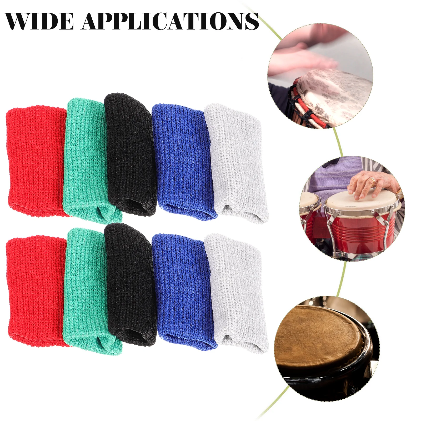 

10pcs Finger Protector Covers Drum Tips Guard Children Percussion Instrument Accessories Ethereal Tongue Soft Random Color