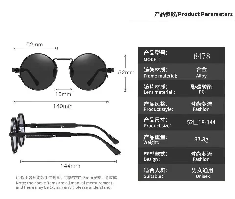 Klassische Sonnenbrille mit rundem Rahmen für Herren, großes Gesicht, spezielles Fahren, hochwertig, cool, stilvoll, UV400, starker Lichtschutz – Detail 3