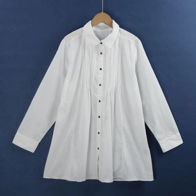 

Elegant Long Sleeve Shirt Women's Collar Slim Fit Striped Breathable Summer Fashionable Casual Polyester Cotton Blend