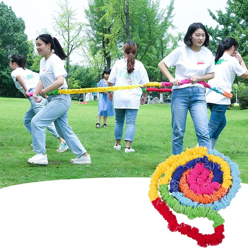 Jeux de construction d'équipe en plein air pour enfants et adultes, élastique, sourire, bande extensible coopérative, fête de carnaval, jour sur le terrain, ULde guerre TDPOF, jouets