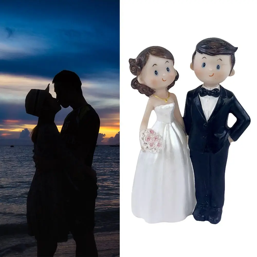 Crafts Cake Topper Decor Collectible Figurines Desktop Groom Bride Marry Ornaments Resin Figurine Figurine Statue Art Sculpture