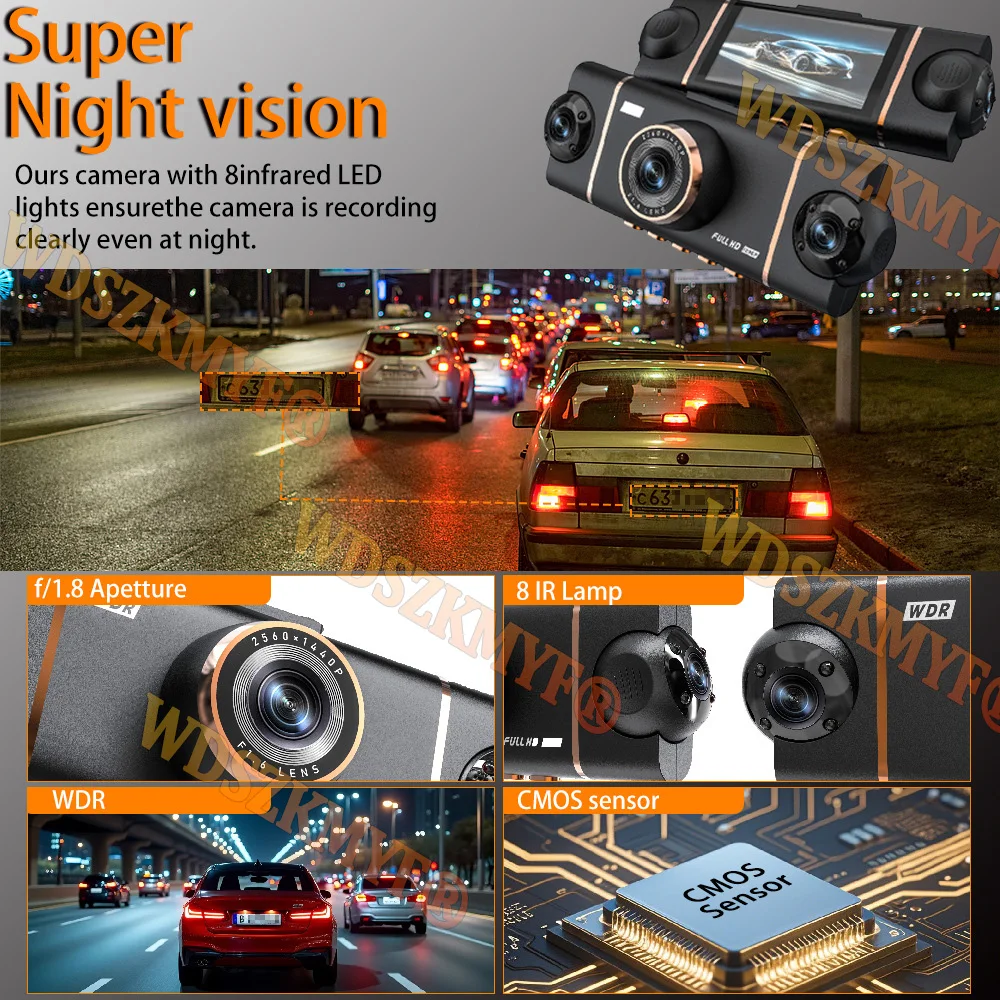 360 °   سيارة داش كام 4 قنوات WIFI APP مسجل فيديو 1080P جهاز تسجيل فيديو رقمي بالكمبيوتر الأمامي مع الرؤية الخلفية للرؤية الليلية الصندوق الأسود اكسسوارات السيارات #5