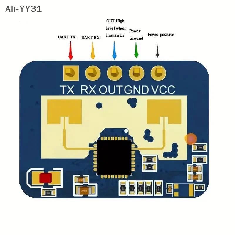 LD2410C 24 جيجا هرتز وجود الإنسان الاستشعار FMCW موجة الرادار التعريفي وحدة الجسم نبضات القلب كشف أجهزة الاستشعار عالية الدقة #4