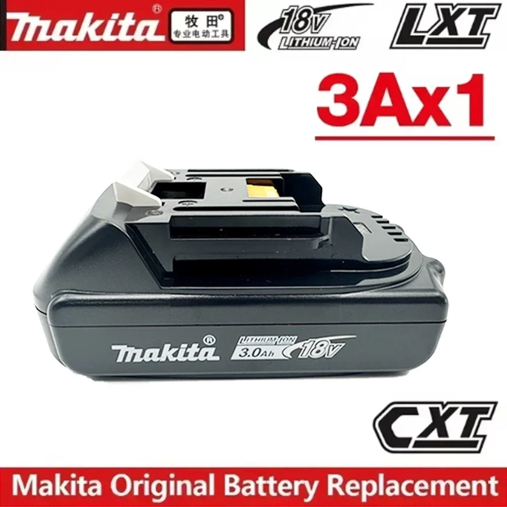 100% originele Makita 18V batterij 18650 oplaadbare lithium-ionbatterij, vervangbare Makita BL1830 BL1860B met 18V 3A oplader