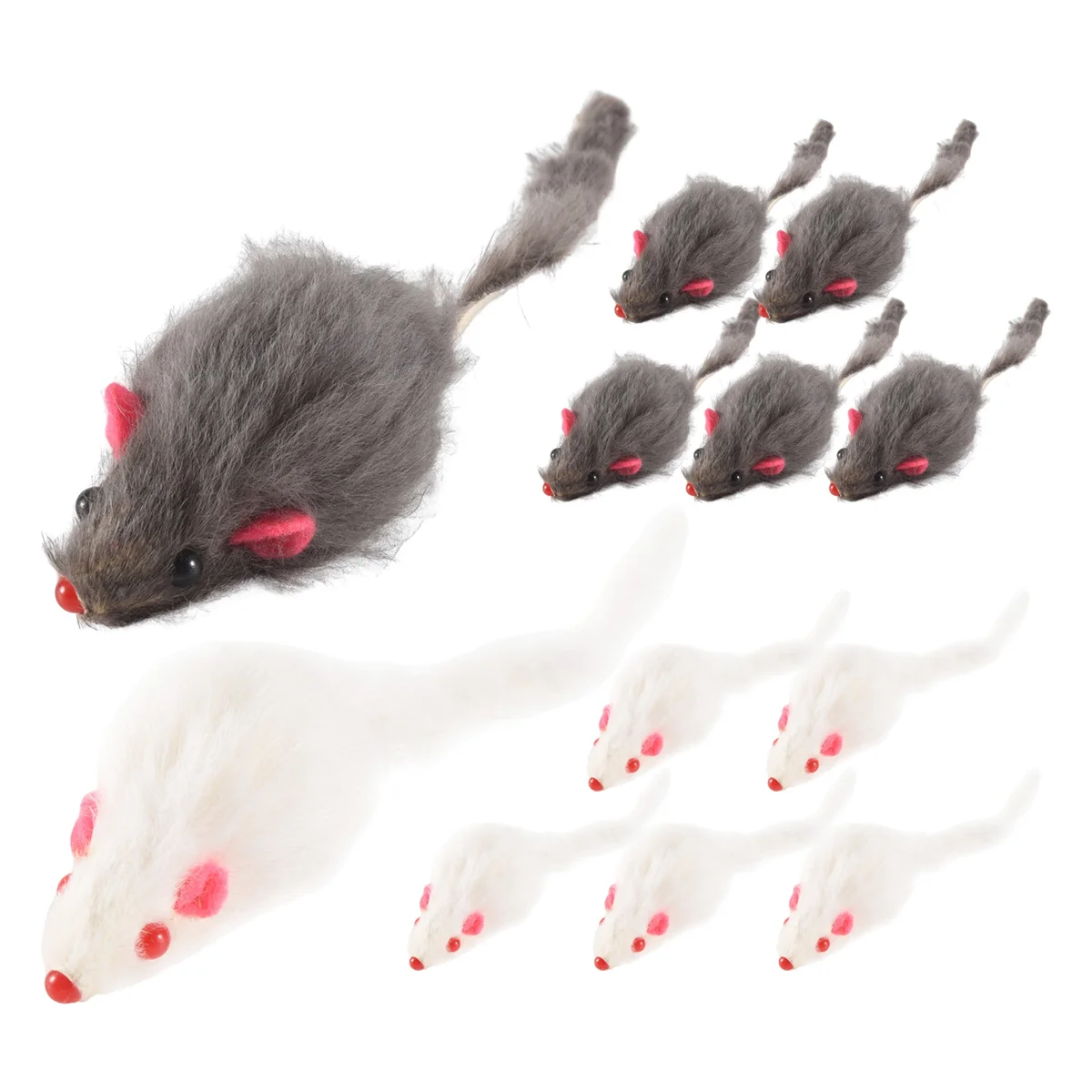 A013 Ratos de pele de coelho real brinquedos para gatos brinquedos para animais de estimação brinquedos infantis pacote com 12