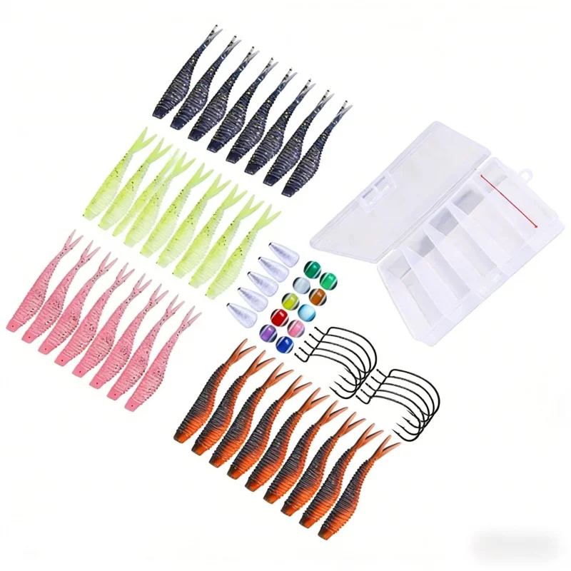 

Carp Lure Set for Micro-Object Long-Distance Casting with Anti-Hooking Threaded ReelTSoft Tail Bait Fake Bait Lead Head Hook