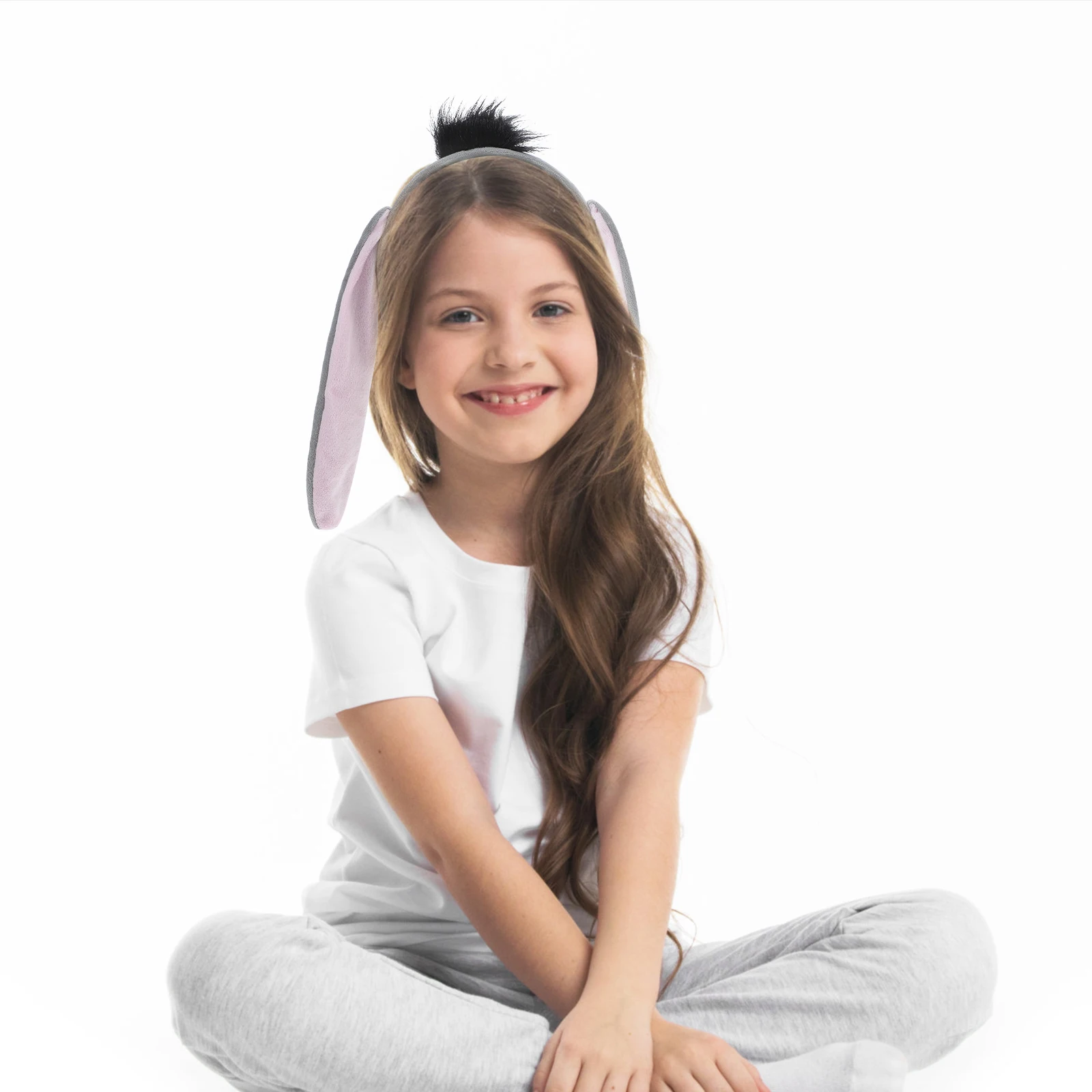 

Headband Kids Costume Accessories Soft Donkey Tail Donkey Ears Headpiece Elastic Design Halloween Party Hair