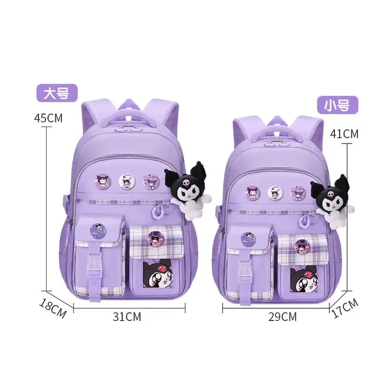 Sanrioed Cinnamoroll Kuromi My Melody Anime Backpack Cute Schoolbags Cartoon Large Capacity Shoulder Bag Gift for Friend