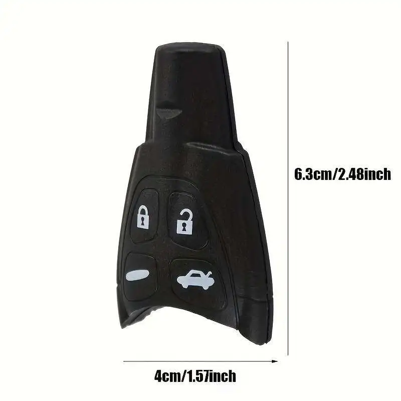 Jingyuqin guscio chiave auto a distanza per Saab 9-3 93 2003-2007 4 pulsanti lama non tagliata Smart Card sostituzione custodia portachiavi senza