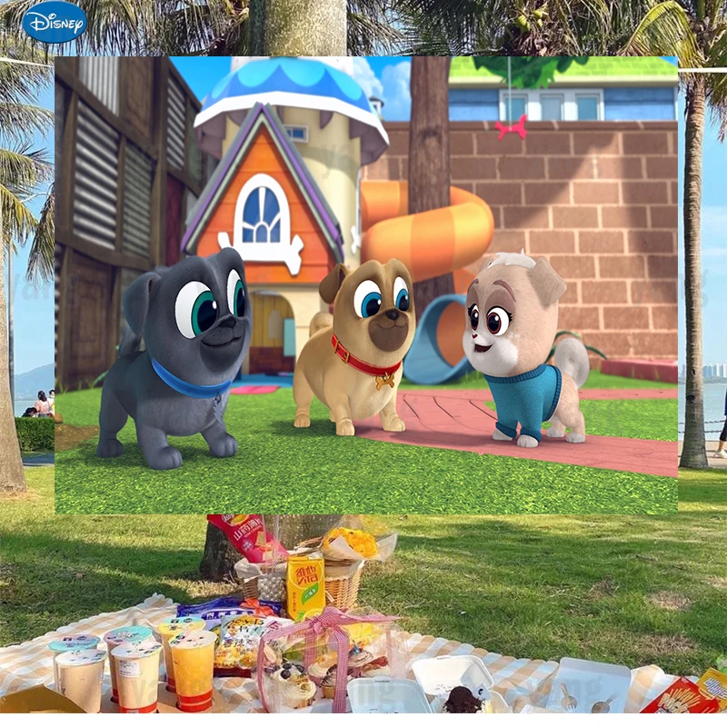 Disney Cartoon Puppy Dog Pals Bingo Et Rolly Kids Birthday Party Backgronds  Backdrops Custom ustom Backdrop Photography