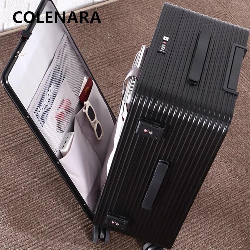 COLENARA حقيبة كاملة سبائك الألومنيوم والمغنيسيوم الصعود صندوق سعة كبيرة حقيبة تروللي بعجلات 20 "24" 26 "28 بوصة رجال الأعمال الأمتعة #1