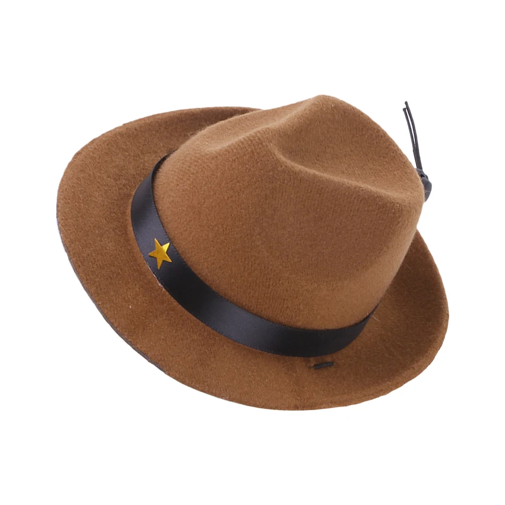 

Pet Cowboy Hat Decorative Polyester Dog Wear resistant Kitten Accessory Adjustable Strap High grade Material Pet Party Carnival