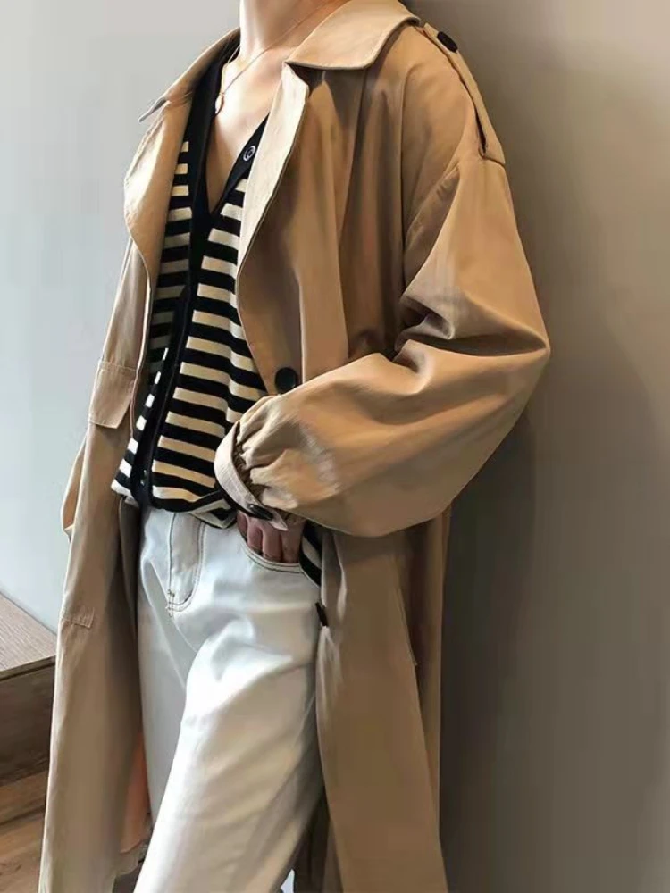 High Quality Pure Cotton Coat Female Spring Korean Loose Trench 2023 Fashion Trend Women Medium Length Trench Coat Female