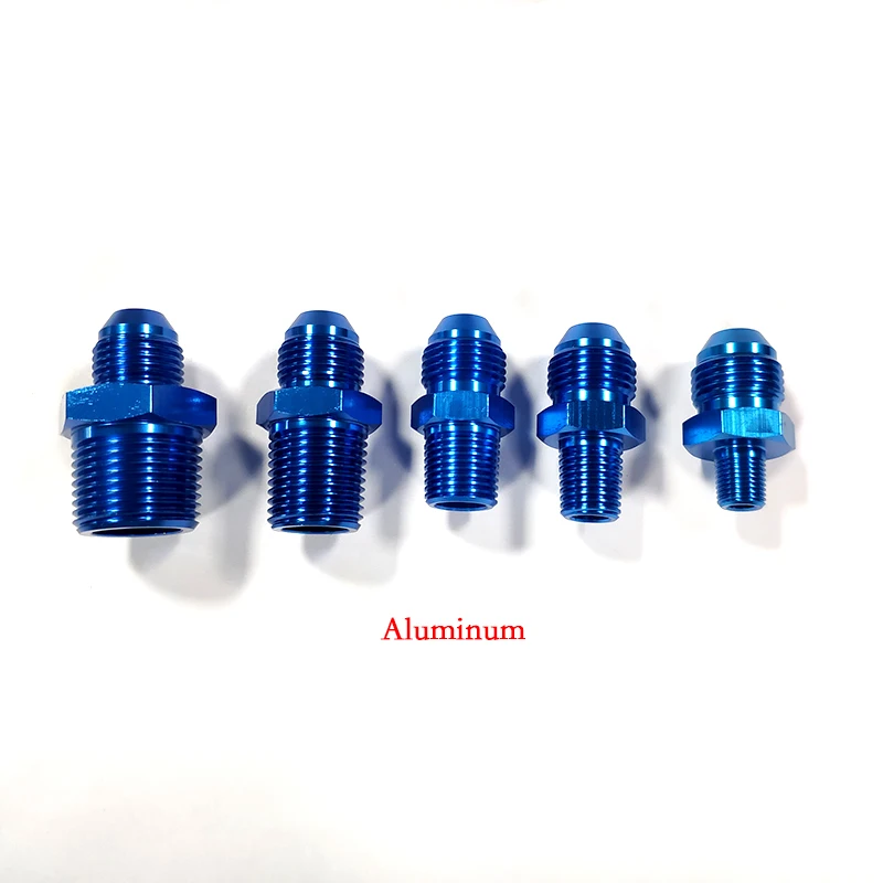 8AN Flare to 3/4 NPT Pipe Adapter Fitting Blue Black