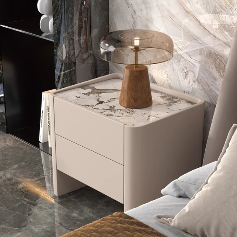Minimalist Modern Nightstand Aesthetic Luxury Design Trendy Bedside Tables Italian Glamour Mesitas De Noche Bedroom Furniture