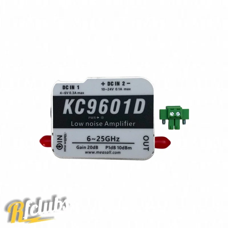 KC9601D Low-Noise LNA Module 6-25GHz 20dB with Type-C Power for Test & Measurement Equipment