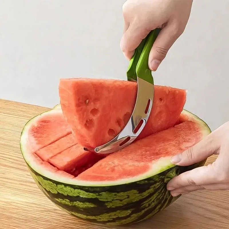 Watermelon Cutter Slicer Stainless Steel Fruit Divider Cutting Knife Portable Melon Scoop Slicing Tool Summer New Fruit Gadget