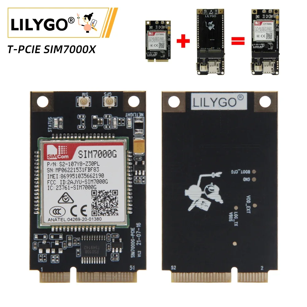 

LILYGO TTGO T-PCIE SIM7000G SIM7000A SIM7000E SIM7000JC Wireless Module ESP32 WIFI Bluetooth Composable Development Board