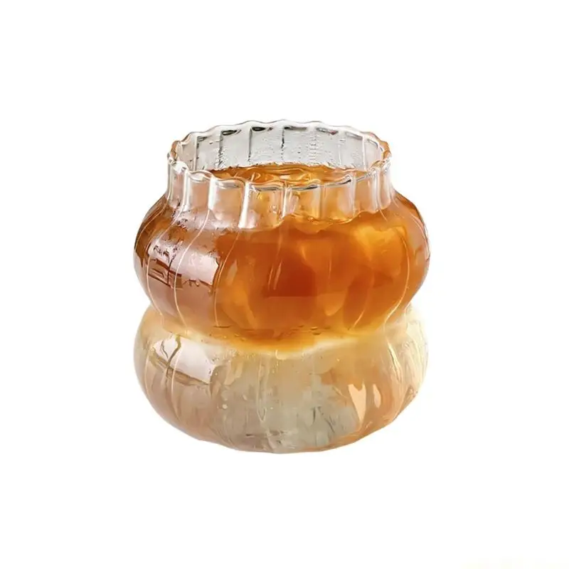 QX2E Elegant Glass Coffee Cup With Large Capacity For Hot And Cold Drinks Beverages