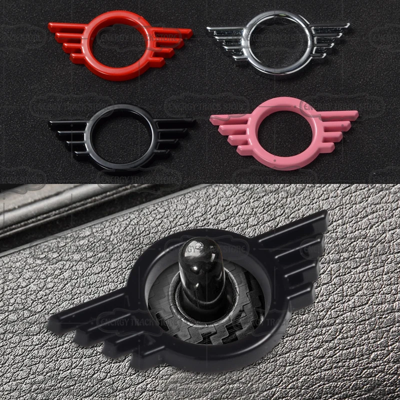 2pcs Car Sticker For Mini Cooper S JCW R58 R59 R50 R52 R53 F54 F55 F60 Logo Interior Decoration Emblem Door Pin Lift Lock Badge