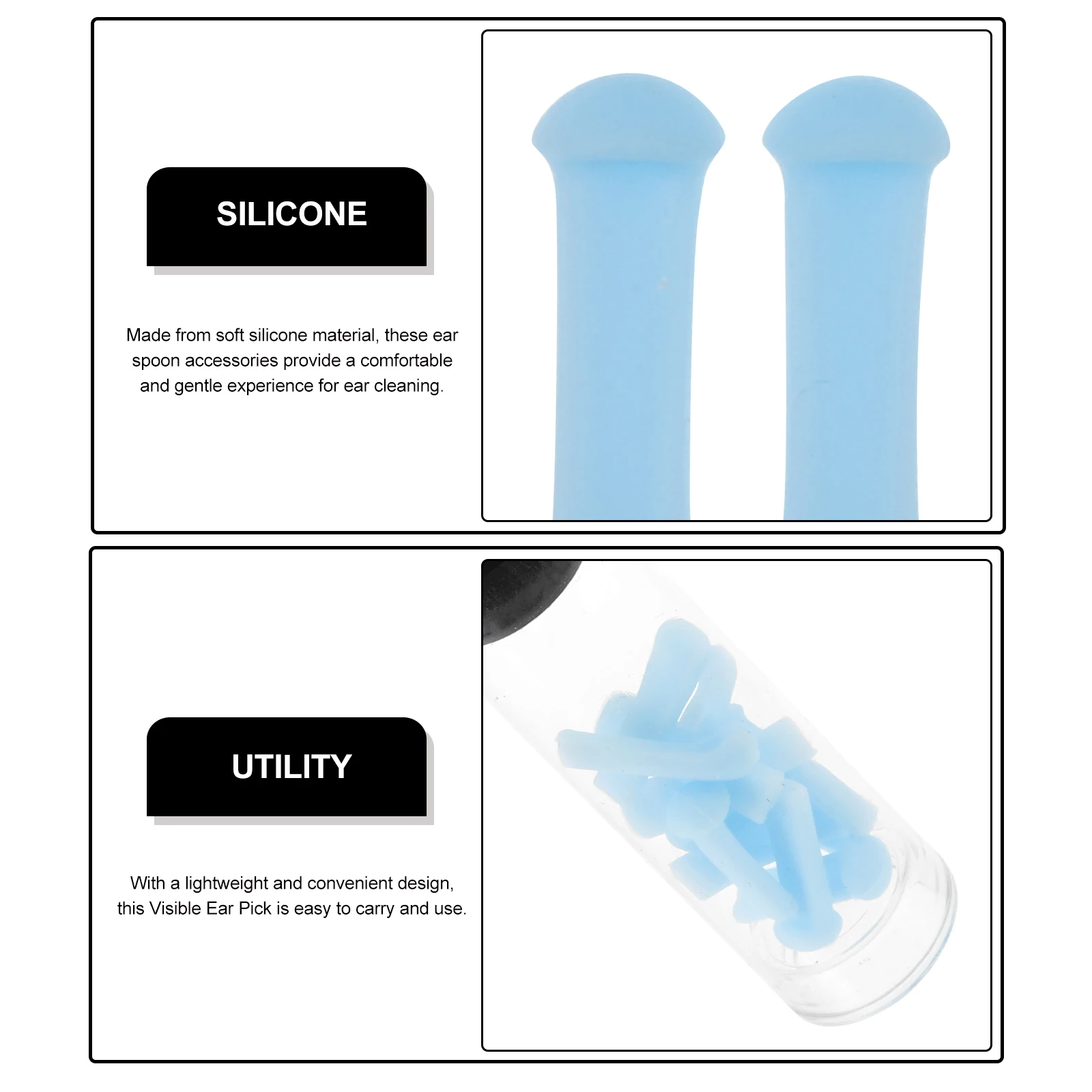 

12 Pieces Ear Spoon Tips Soft Silicone Covers for Earwax Removal Tool Metal Cleaning Accessories Replaceable Sleeves