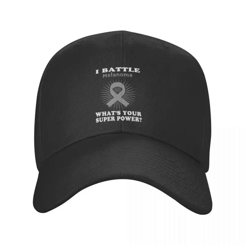 I Battle Melanoma Funny Melanoma Warrior Gift Baseball Cap Golf Cap Trucker Hat |-F-| Women's Beach Visor Men's