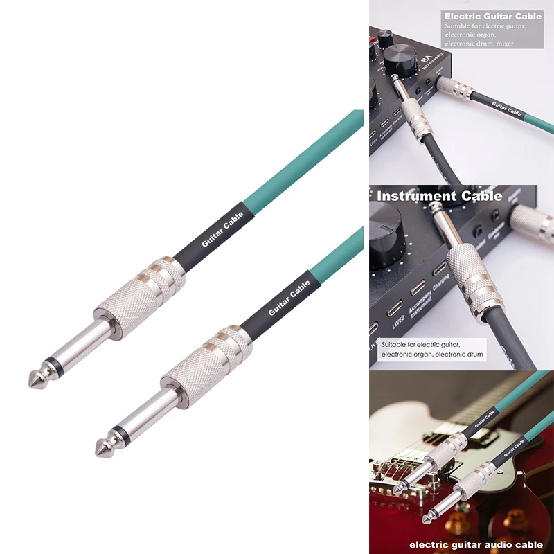Guitar Instrument Cable Electric Guitar Cord 6.35Mm Mono Plug Connect Cable For Guitar Bass Drum Audio Device, 5 Meter image 4