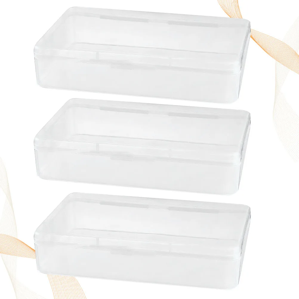 

3pcs Small Transparent Mask Storage Box Dust-Proof Plastic Organizer For Home Use Safe Container For Masks Small Items Health