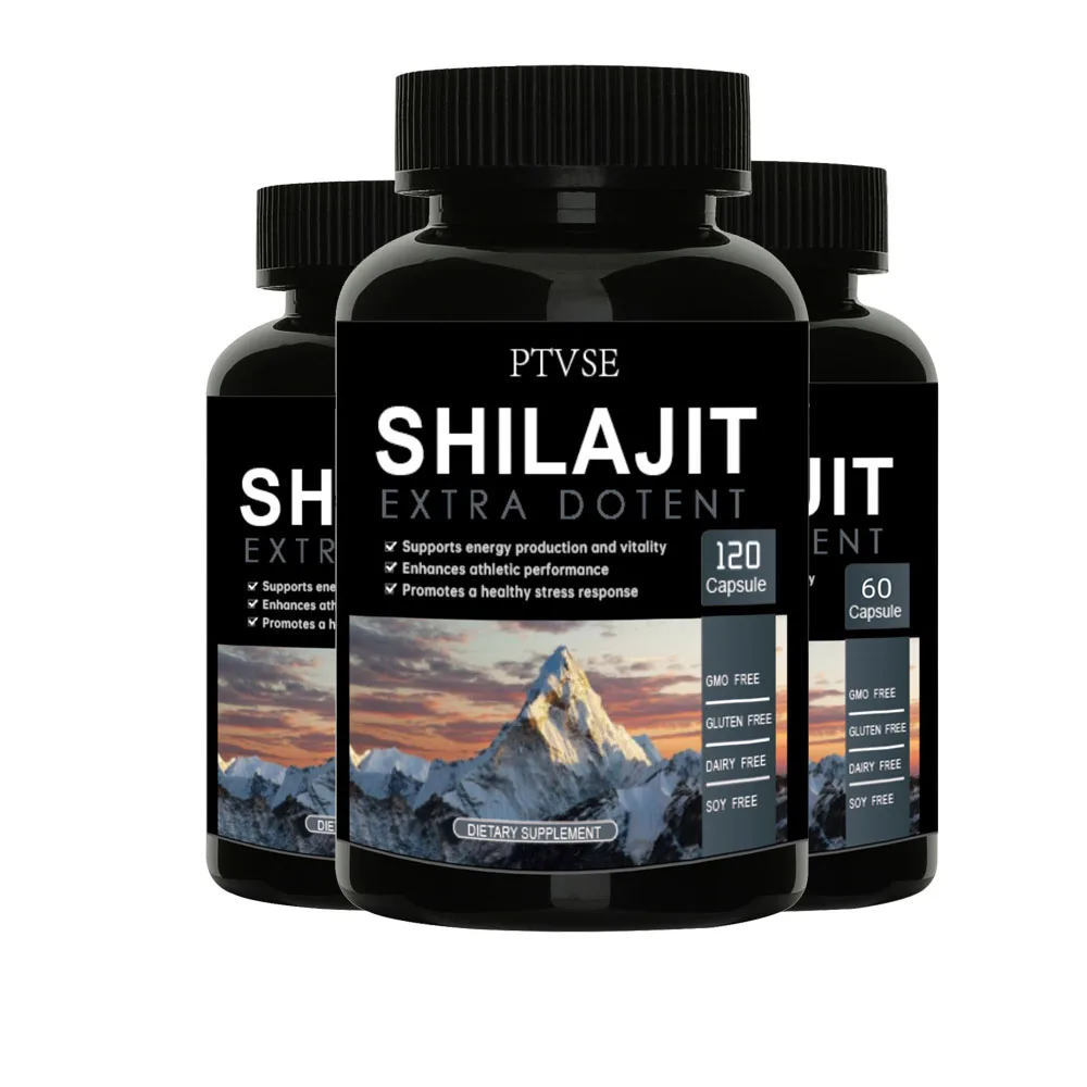 Pure Himalayan Shilajit Efficient Organic Capsules  contain fulvic acid and trace minerals, enhancing energy and immunity