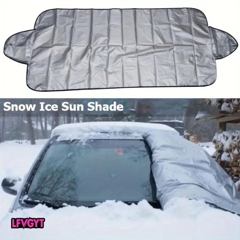 

Universal Car Windshield Snow Cover - Frost Ice Rain & Sun Protector for Most Cars & SUVs, 1PC Auto Windscreen Shield