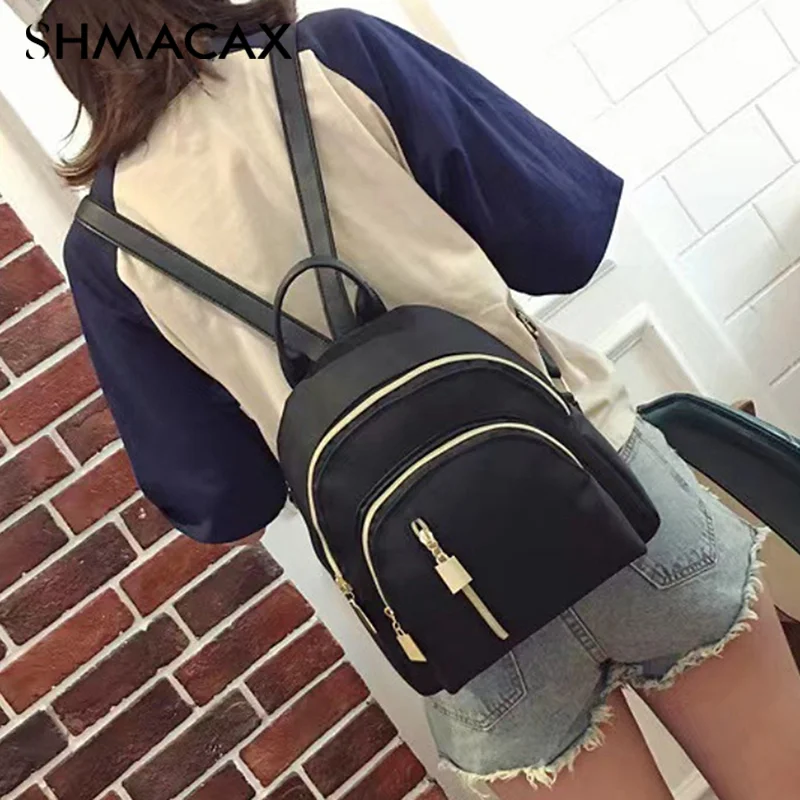 Waterproof Nylon Women Backpack Leisure Small Knapsack Fashion Student Book Bag Casual Bag Shoulder Bag