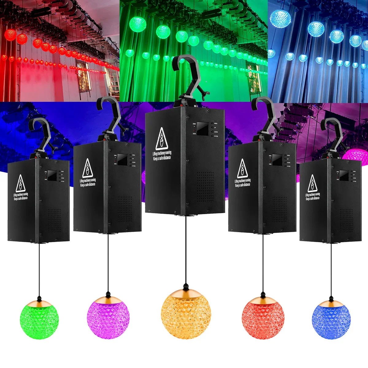 club disco stage light kinetic lights kinetic dmx motor customized rgb/w lifting ball