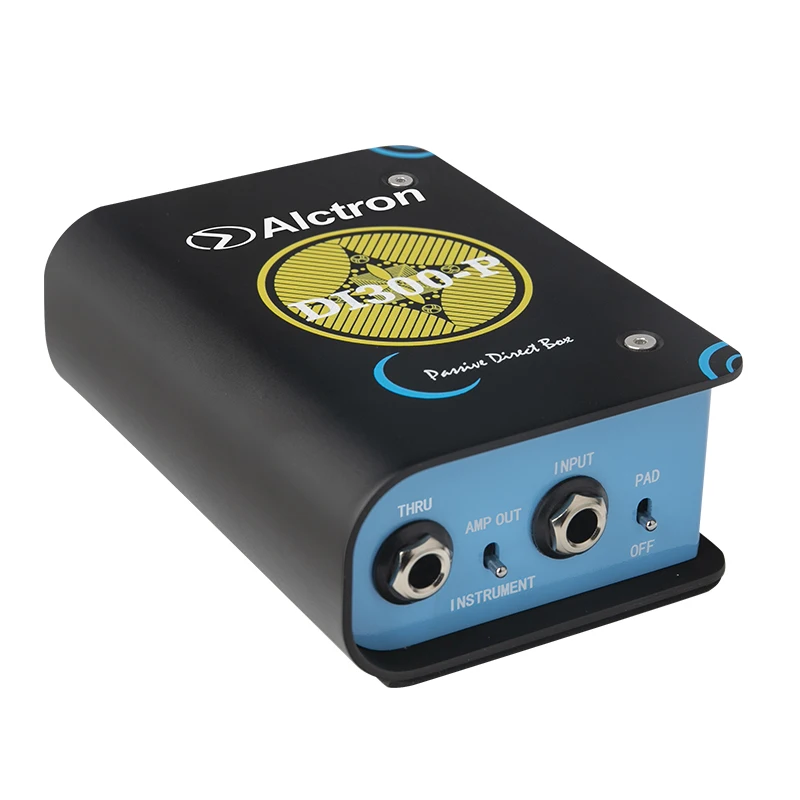 Alctron DI300-P PASSIVE DI box used in studio, stage performance, clear and warm tone, plug and play, metal housing