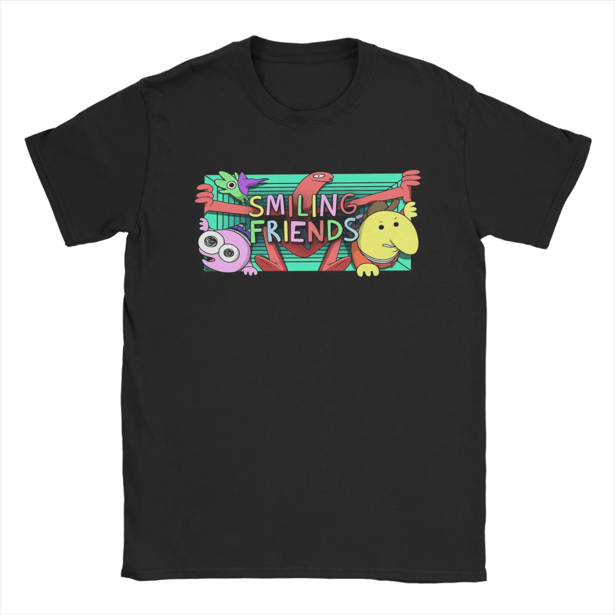 

Harajuku T Shirt Summer Smiling Friends Adult Swim Trendy Cool T Shirts Cotton Tshirt for Men Y2K Retro Short Sleeve Top Tees