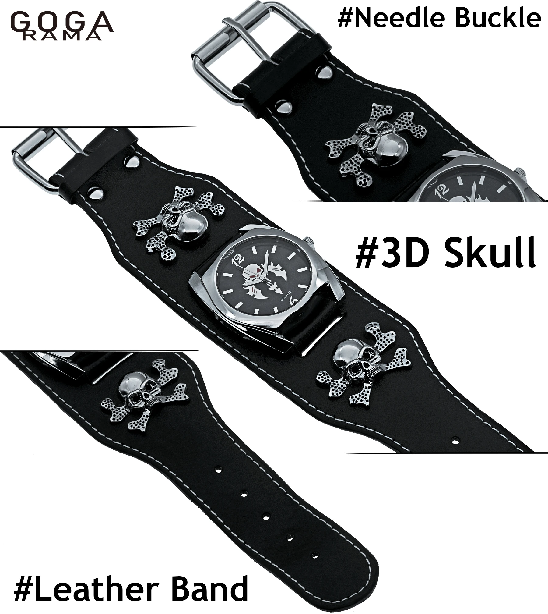 Casual Fashion Punk Halloween Nightmare Dynamic Sport Skull Men\'s Gift Wrist Watch Gift Wrist Watches